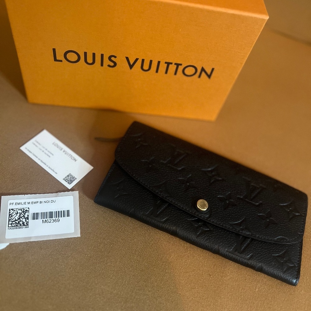 Black Monogram Emilie Wallet